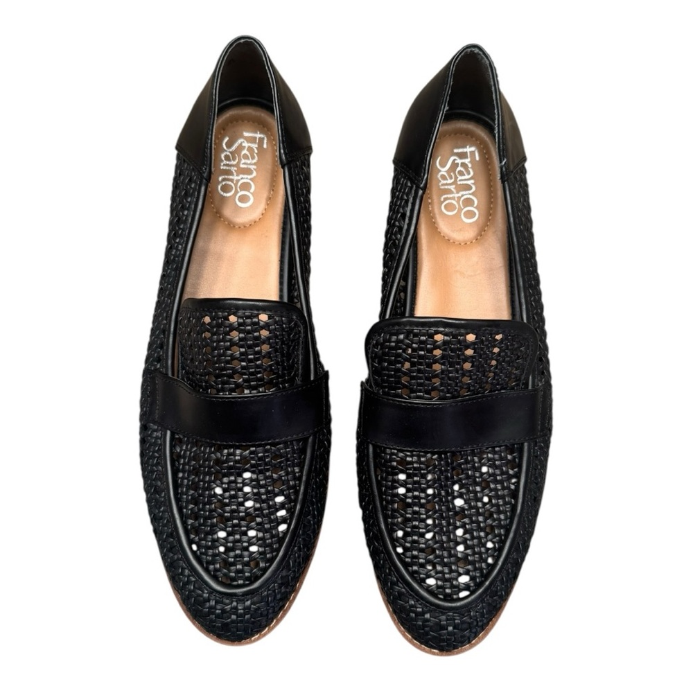 Franco Sarto Halton Penny Loafers Black Woven Loafers Size 8.5 - Picture 3 of 6